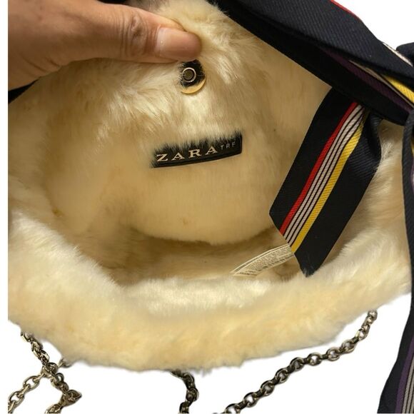 Zara Faux Leather Shearling Chain Purse - Picture 9 of 11